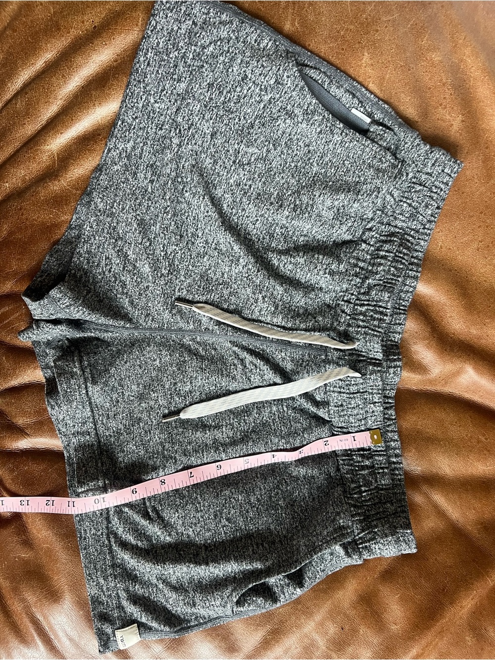 Vuori Heather Grey Athletic Shorts with Drawstring
